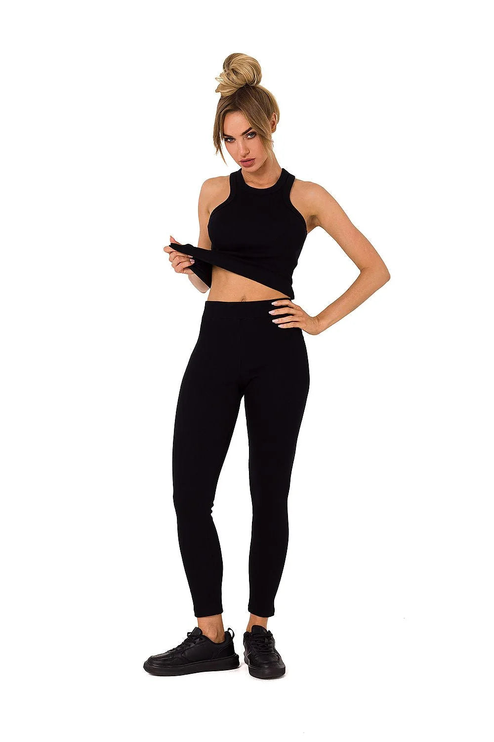 Leggings Moe pour femmes mode sport coupe ajustée elasthanne coton vert vif tendance basique yoga fitness