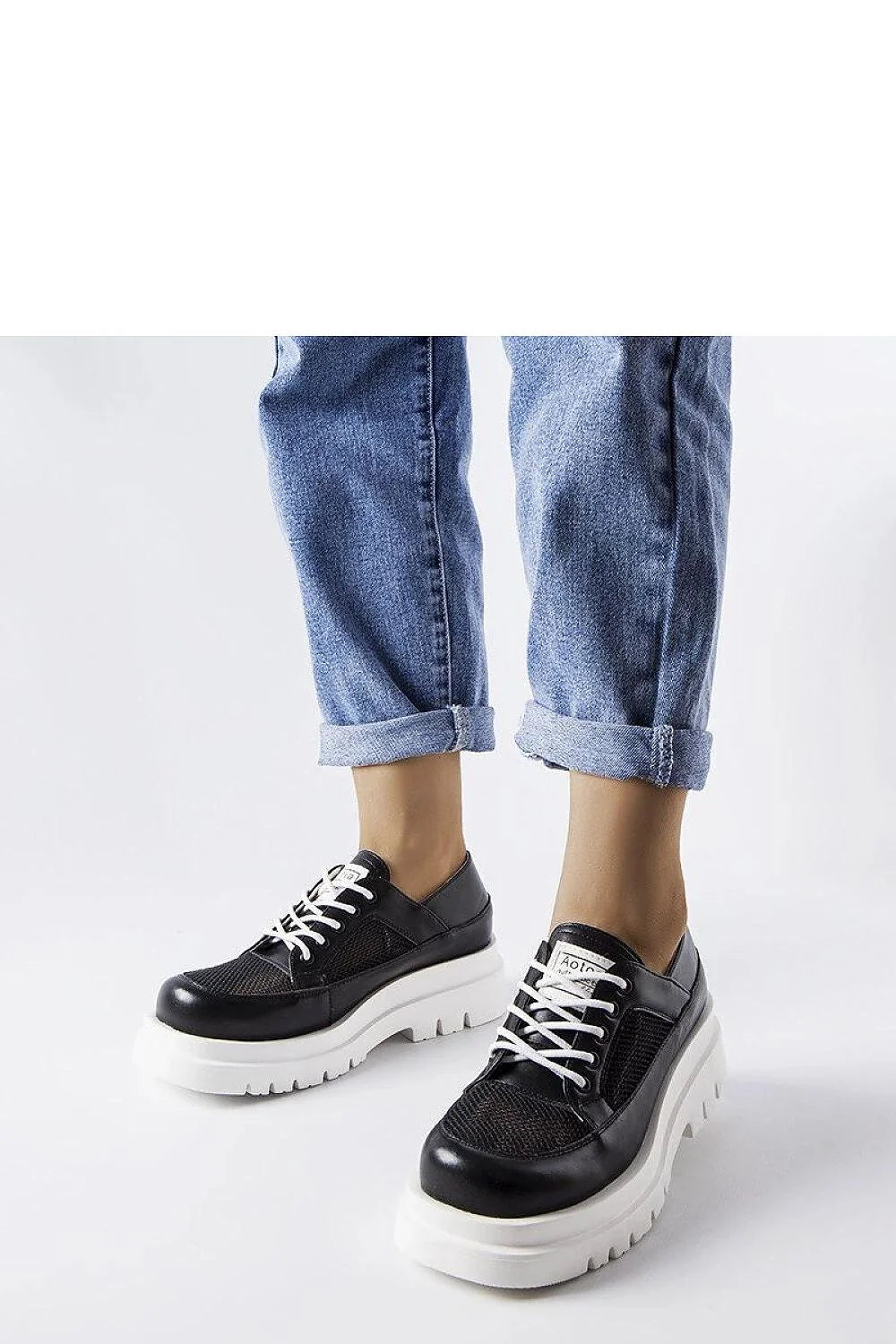 chaussures derby Solea femmes cuir noir maille respirante lacées blanches semelle blanche compensée crantée antidérapante plateforme chunky confort amorti stabilité