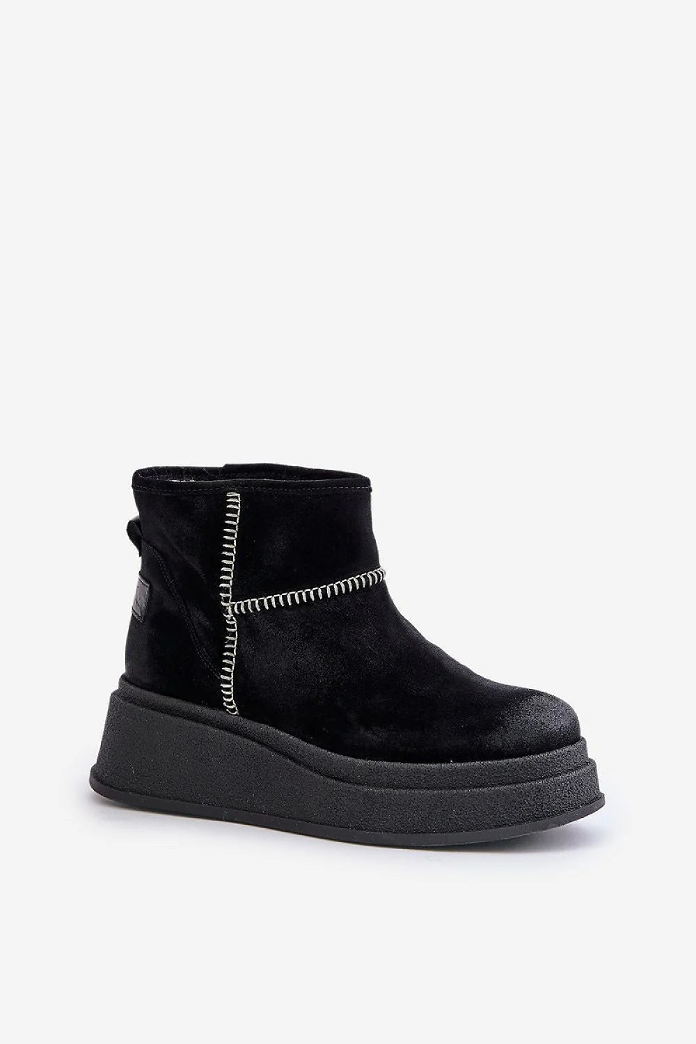 Bottes de neige pour femme élégantes cuir naturel fourrure intérieure talon compensé design moderne