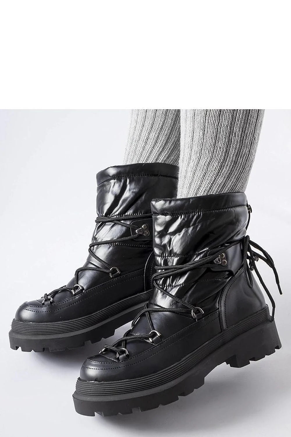 Bottes de neige Solea pour femmes style hiver après-ski design moderne matelassé conforturable isolation thermique caoutchouc noir