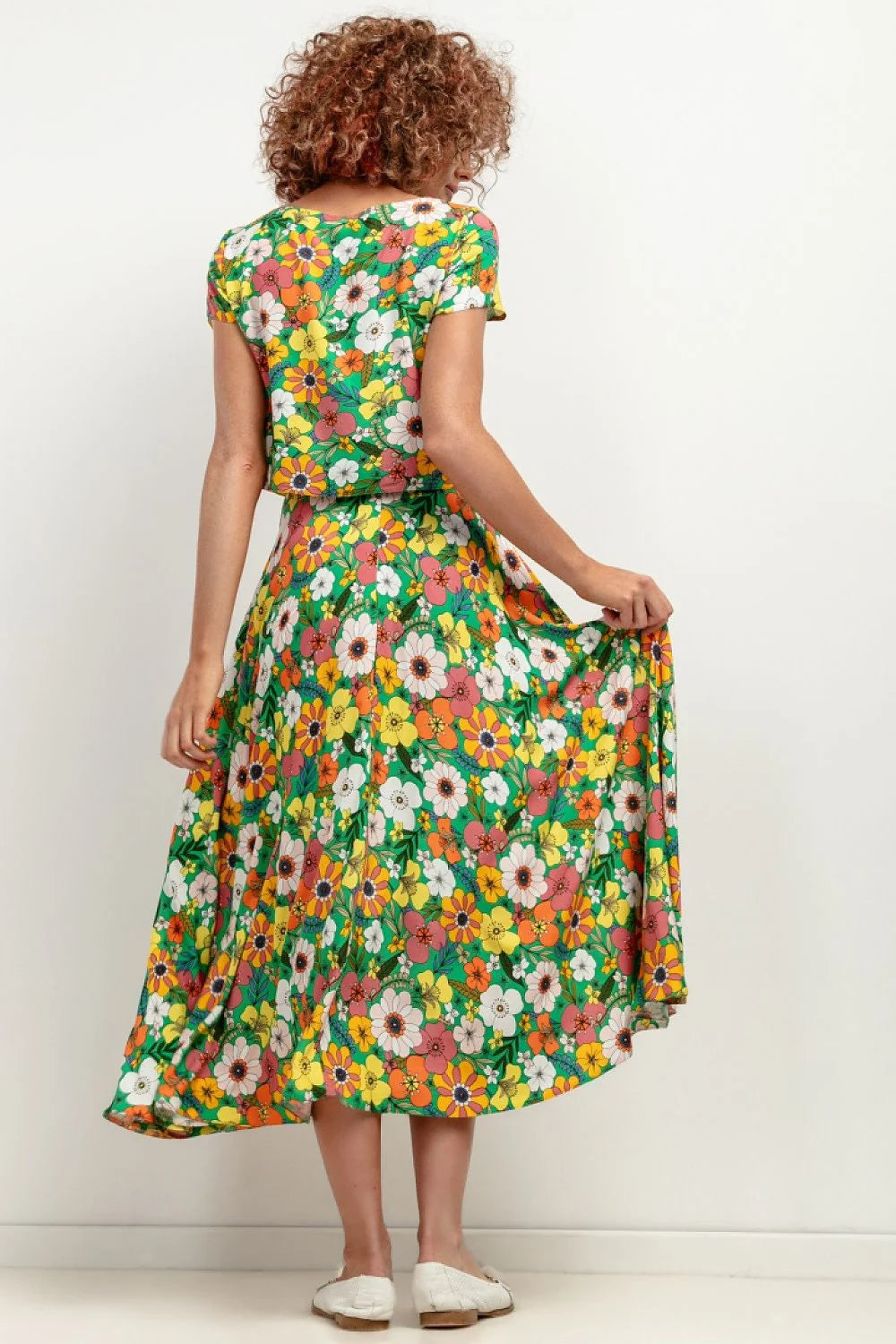 Jupe longue bohème femme motifs floraux été style décontracté coupe fluide tissu léger viscose occasion spéciale