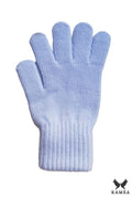 Gants Kamea pour femmes élégants hiver bleu pâle 5 doigts ajustables poignet élastique haute qualité