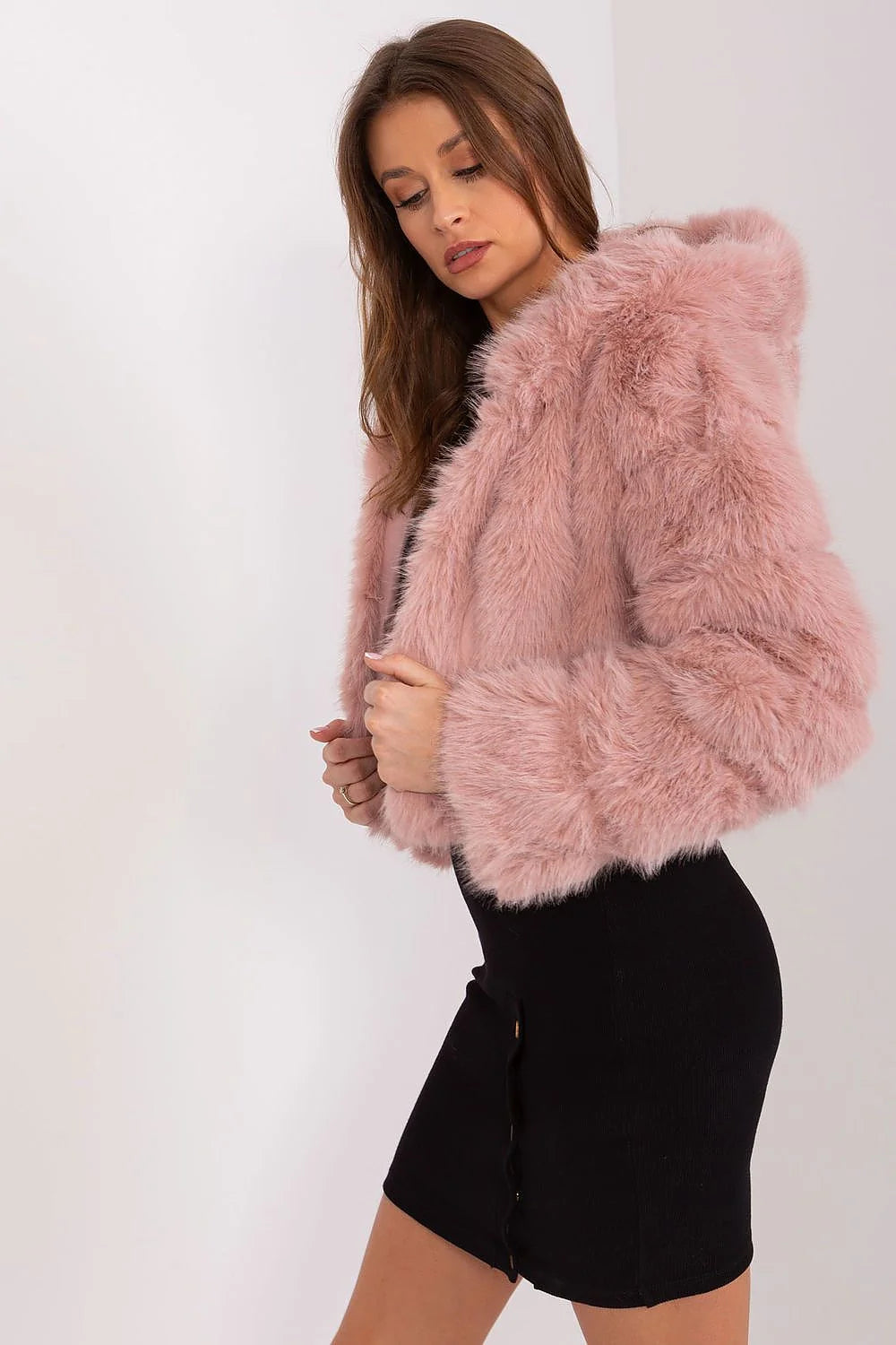 Veste en fausse fourrure rose pâle légère oversize pour femme, automne/hiver, soirée, travail