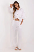 Ensemble femme Italy Moda chemise pantalon style boho été mode confort robe pantalon large taille haute