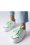 Baskets pour femmes design moderne en cuir synthétique blanc lacets floral vert et blanc baskets décontractées été 2023 confort et style