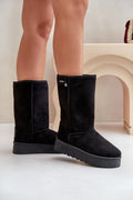 Bottes de neige Step in style pour femmes style classique matériau écologique couleur noir semelle caoutchouc fourrure intérieure