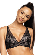 Soutien-gorge push-up dentelle noir floral sexy Niki sans bretelles soutien optimal femme