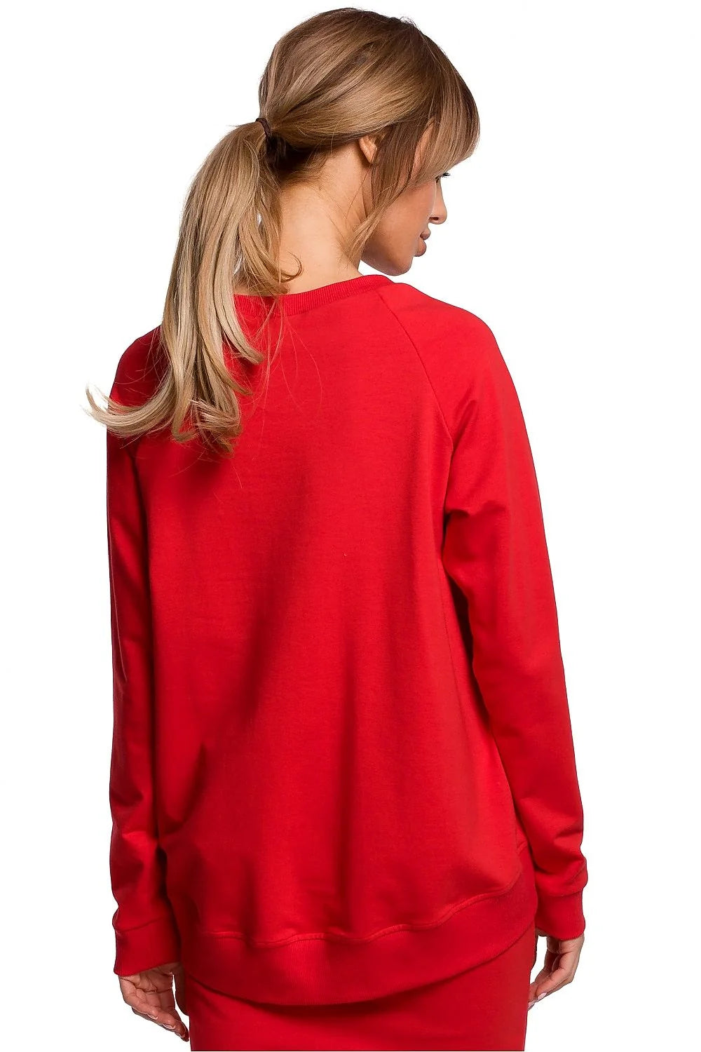 Sweatshirt femme noir coton élasthanne moderne coupe asymétrique élégant confort décontracté style urbain chic