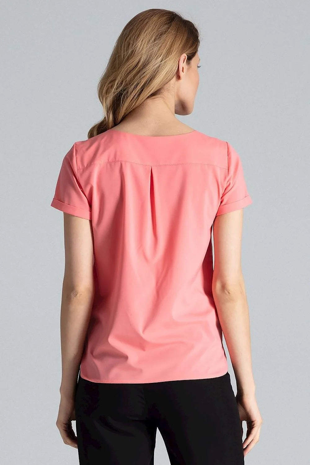 Chemisier Figl en polyester et élasthanne manches courtes col en V motifs floraux et animaliers beige marron noir femme