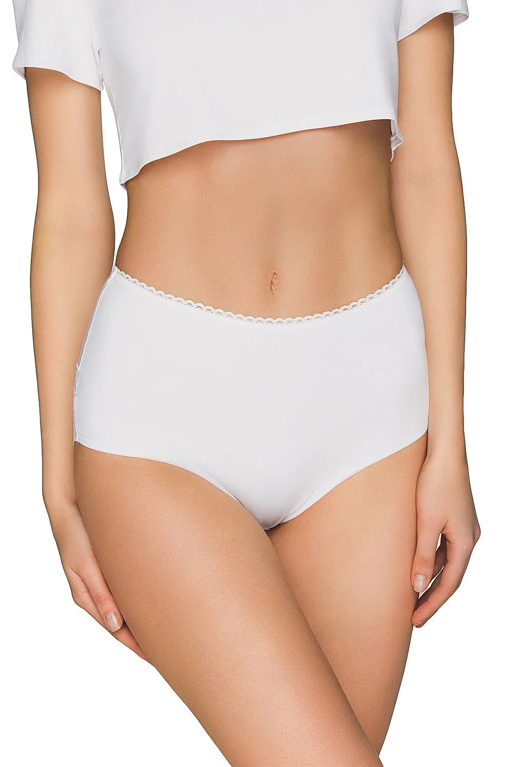 Culottes Babell taille haute dentelle fantaisie coton élasthanne beige nude féminine élégance intemporelle confort optimal