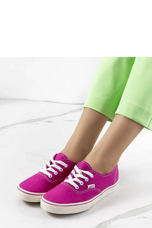 Baskets Solea femmes style décontracté rose vif tissu respirant semelle caoutchouc antidérapante lacets blancs logo discret