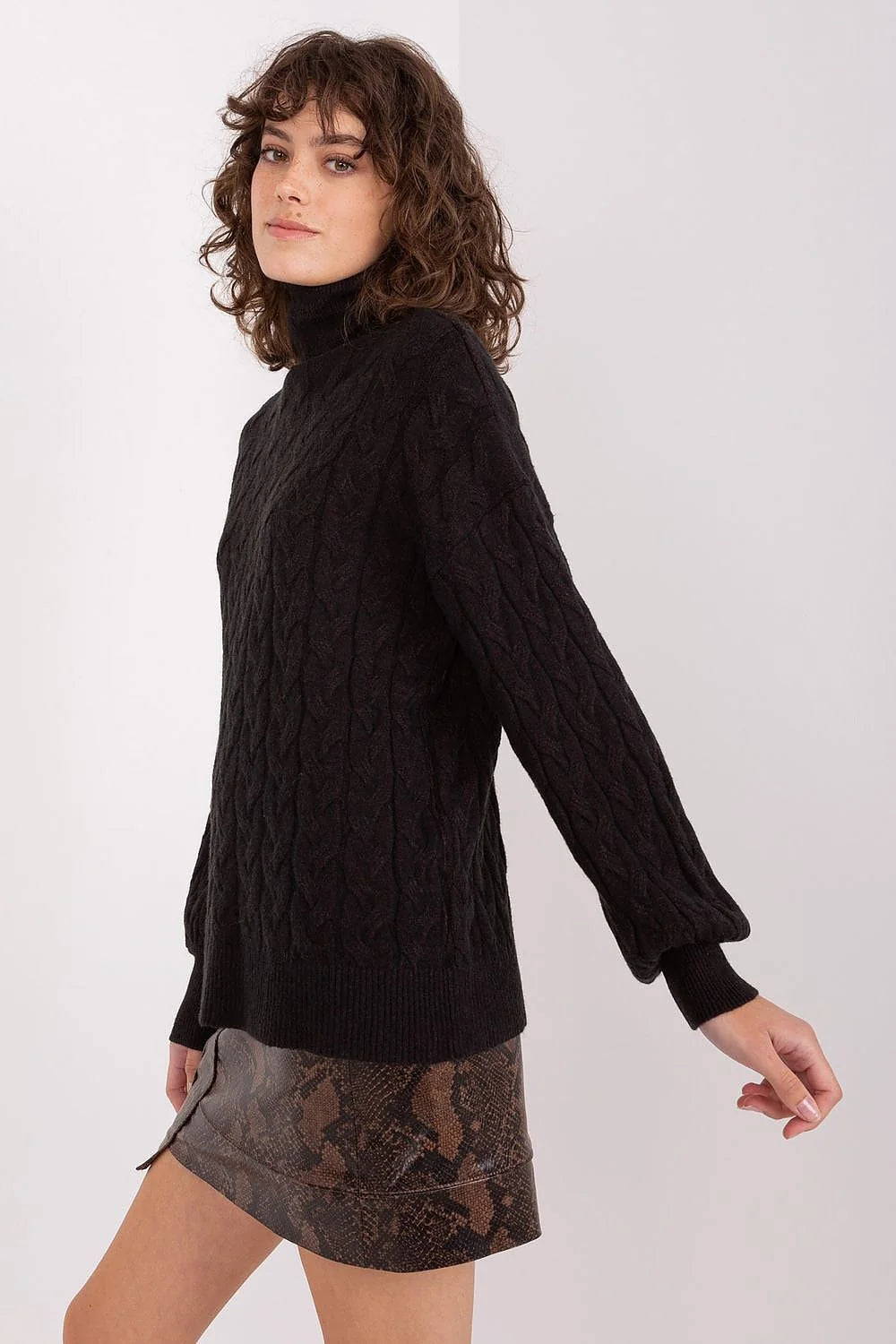 Ensemble pull et jupe pour femme col roulé maille torsadée jupe courte imprimé serpent matière douce et confortable style intemporel et audacieux idéal pour les occasions quotidiennes