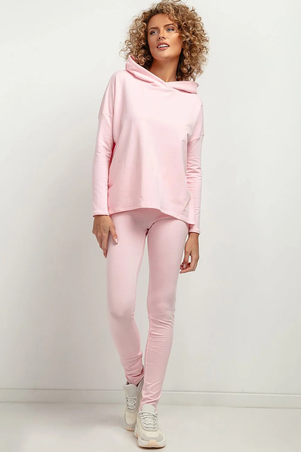 Leggings longues Tessita femme en maille confortable style casual couleur rose pâle taille haute élastiquée