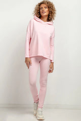 Leggings longues Tessita femme en maille confortable style casual couleur rose pâle taille haute élastiquée