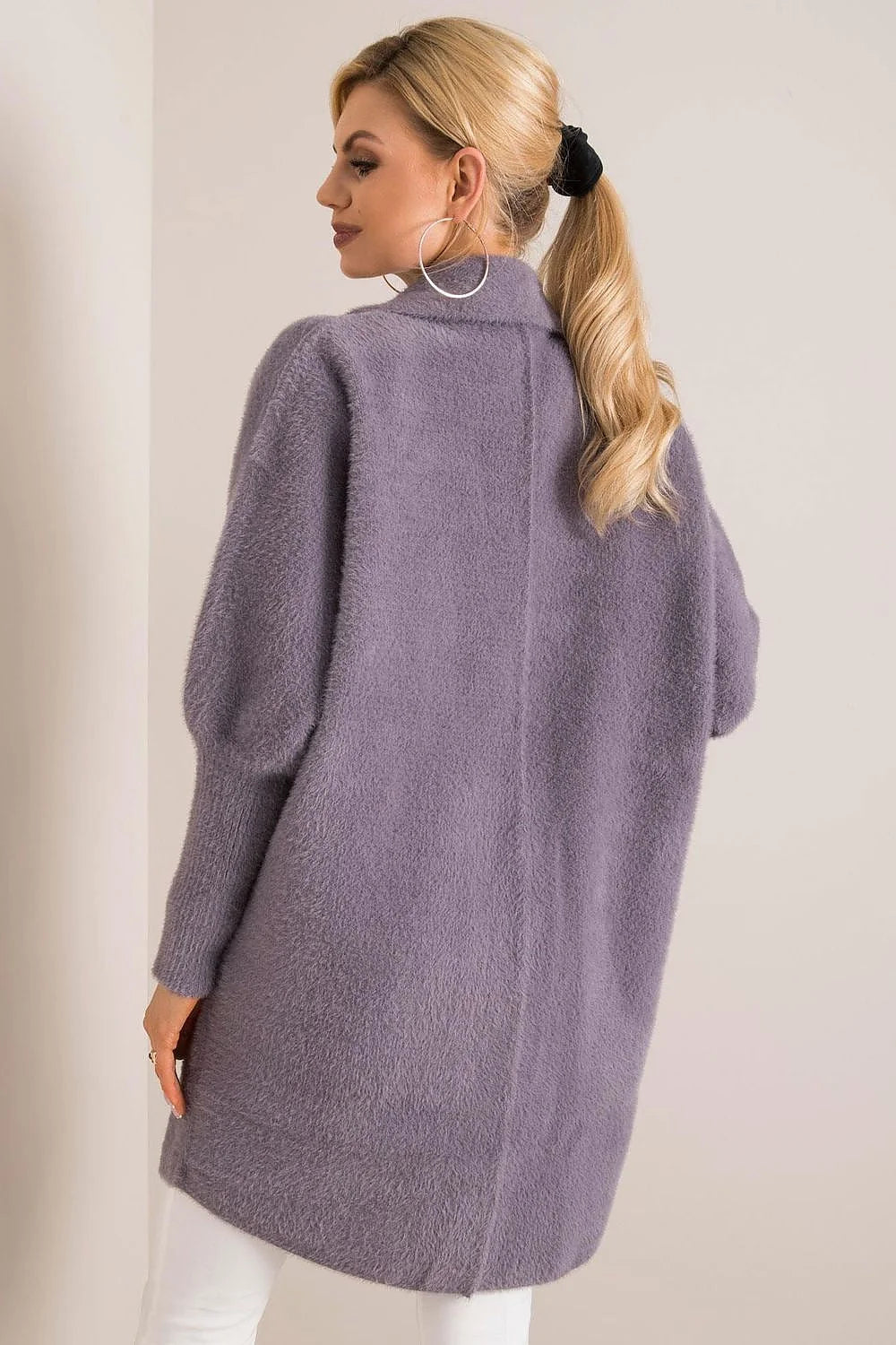 Manteau MBM pour femme coupe droite longueur mi-cuisse poches latérales col à revers matériau doux automne-hiver