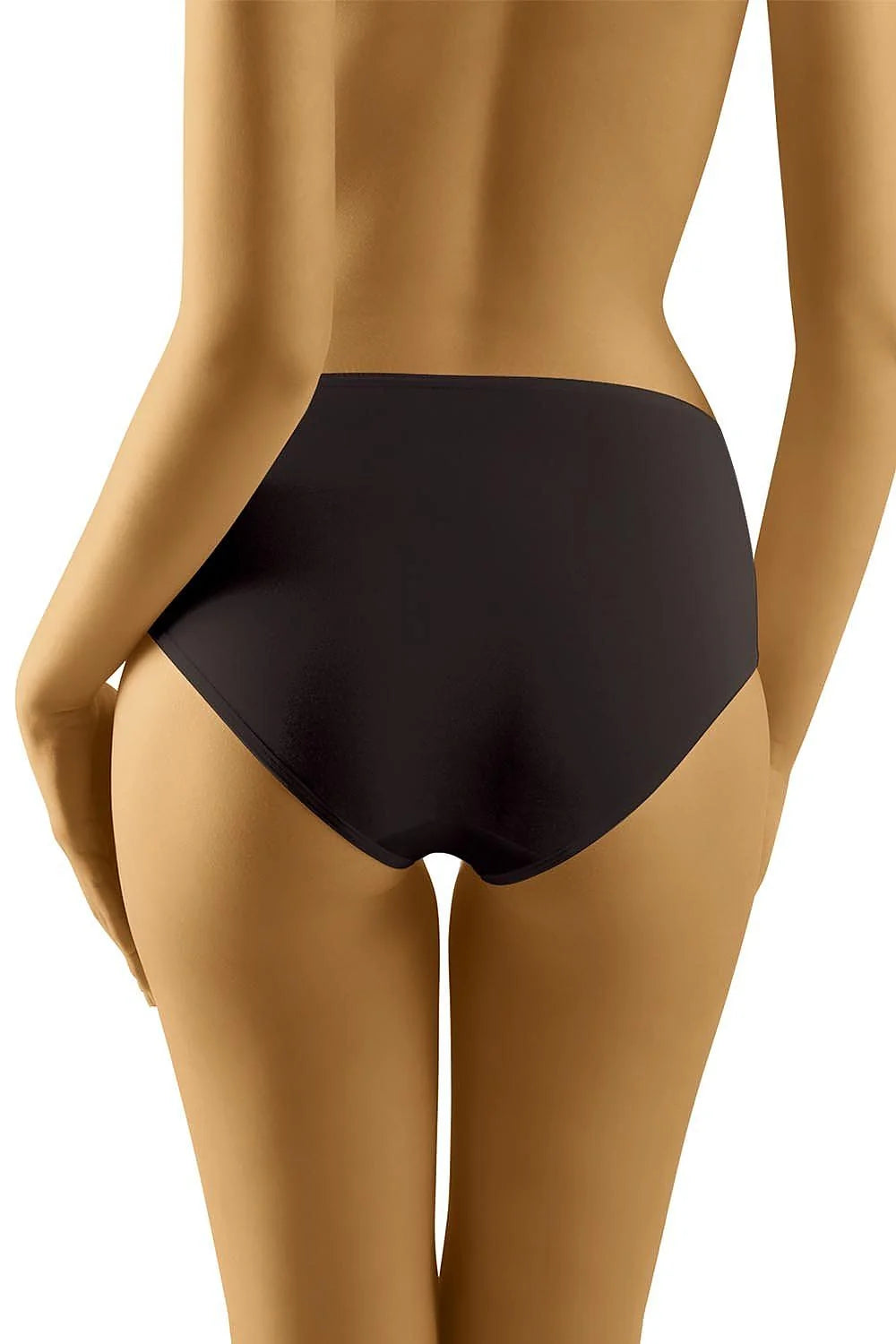 Culottes noires microfibre élégantes confortables design minimaliste taille mi-haute lingerie classique pour femmes