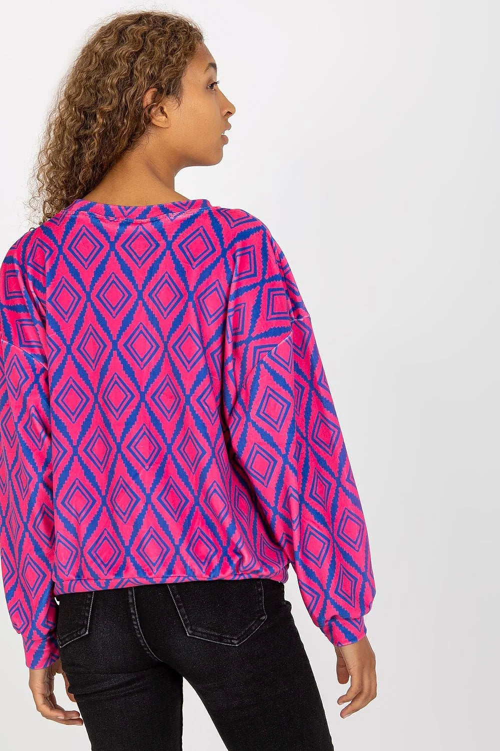Sweatshirt Femme Manches Longues Motif Géométrique Couleurs Vives Confortable Elasthanne Viscose Taille S M L XL