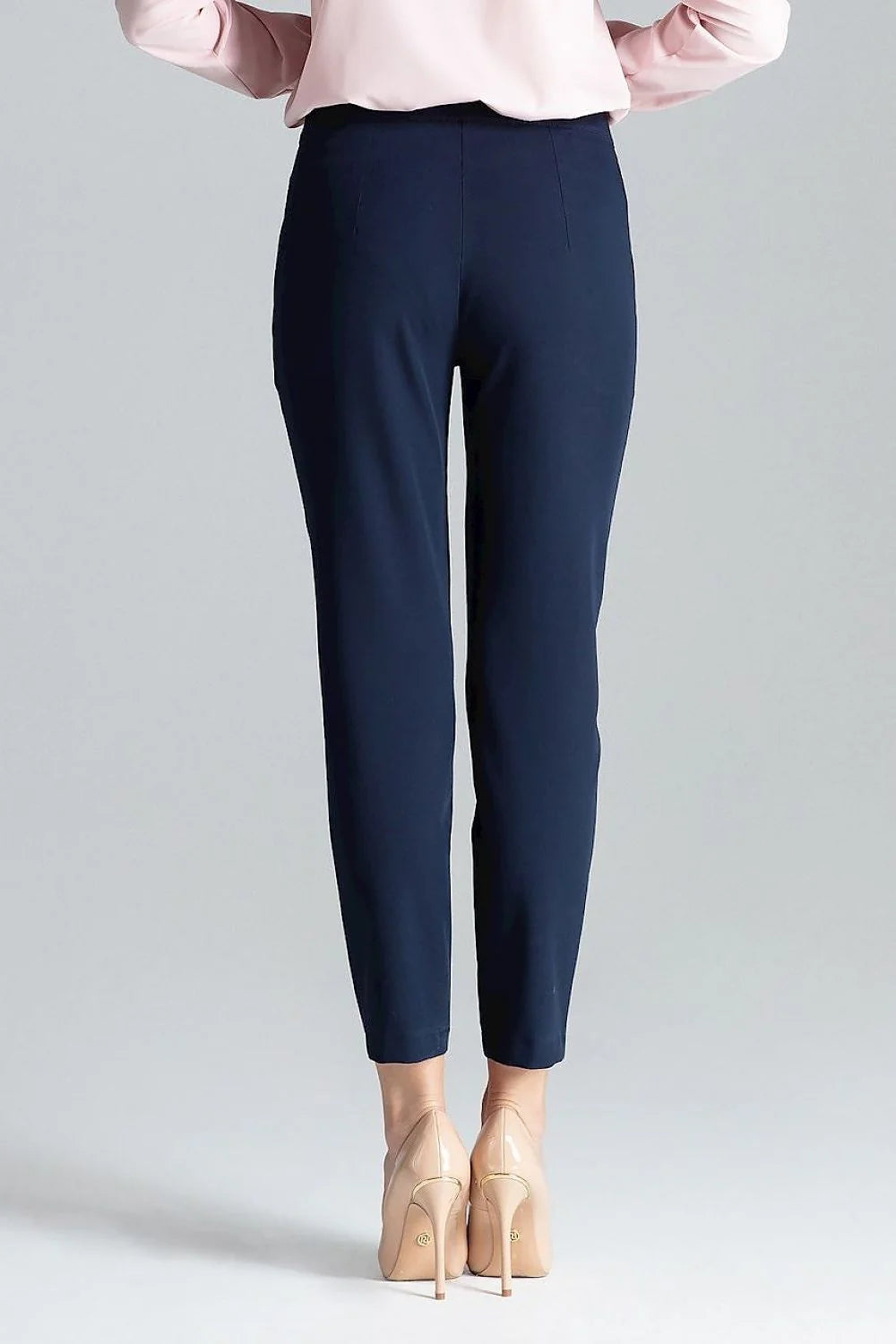 Pantalon femme cigarette 7/8 plis devant poches biais fermeture zip taille haute vert émeraude polyester viscose occasion professionnelle soirée