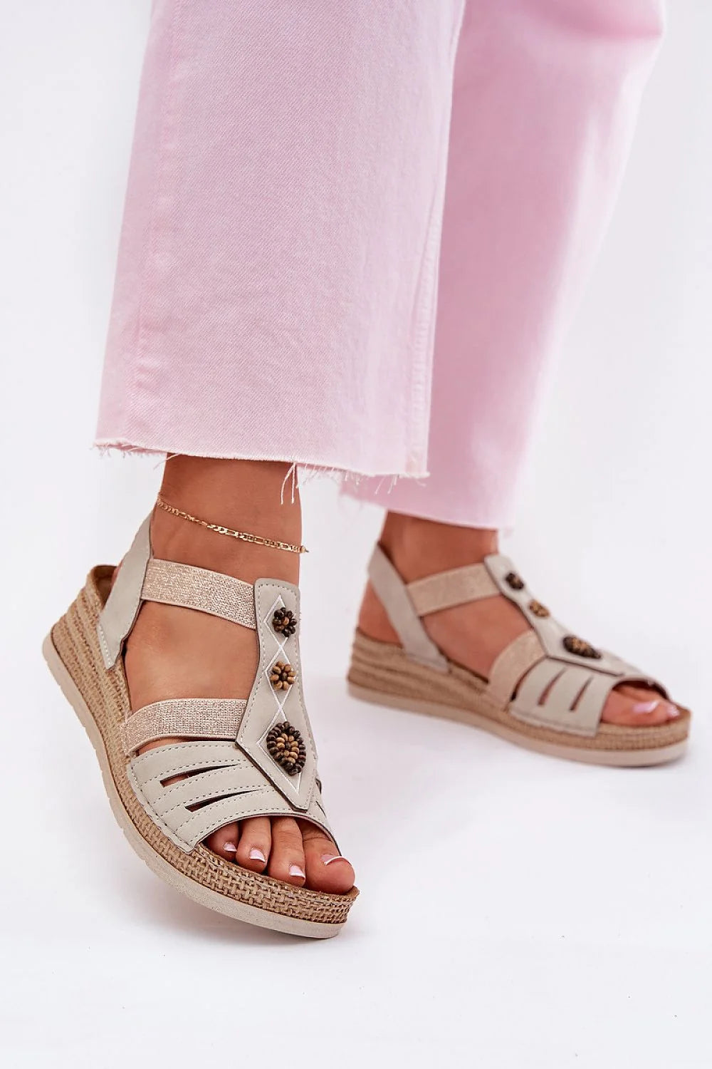 Sandales INBLU femmes élégance décontractée cuir artificiel semelle plateforme talon 5 cm style bohème confort maximal estival