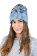 Bonnet tricoté femme hiver automne style casual chaleur confort matériaux premium effet chiné couleur bleu ciel