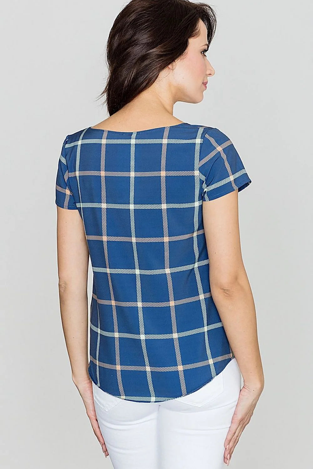 Top à carreaux en coton noir et blanc décontracté chic pour femmes modernes et élégantes
