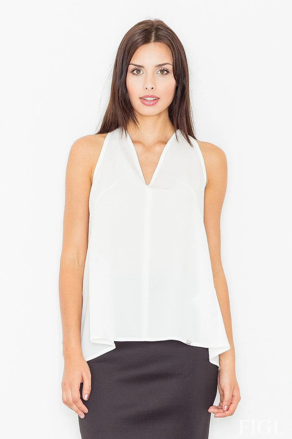 Top sans manches léger polyester élégant rose clair style décontracté parfait été féminin tendance