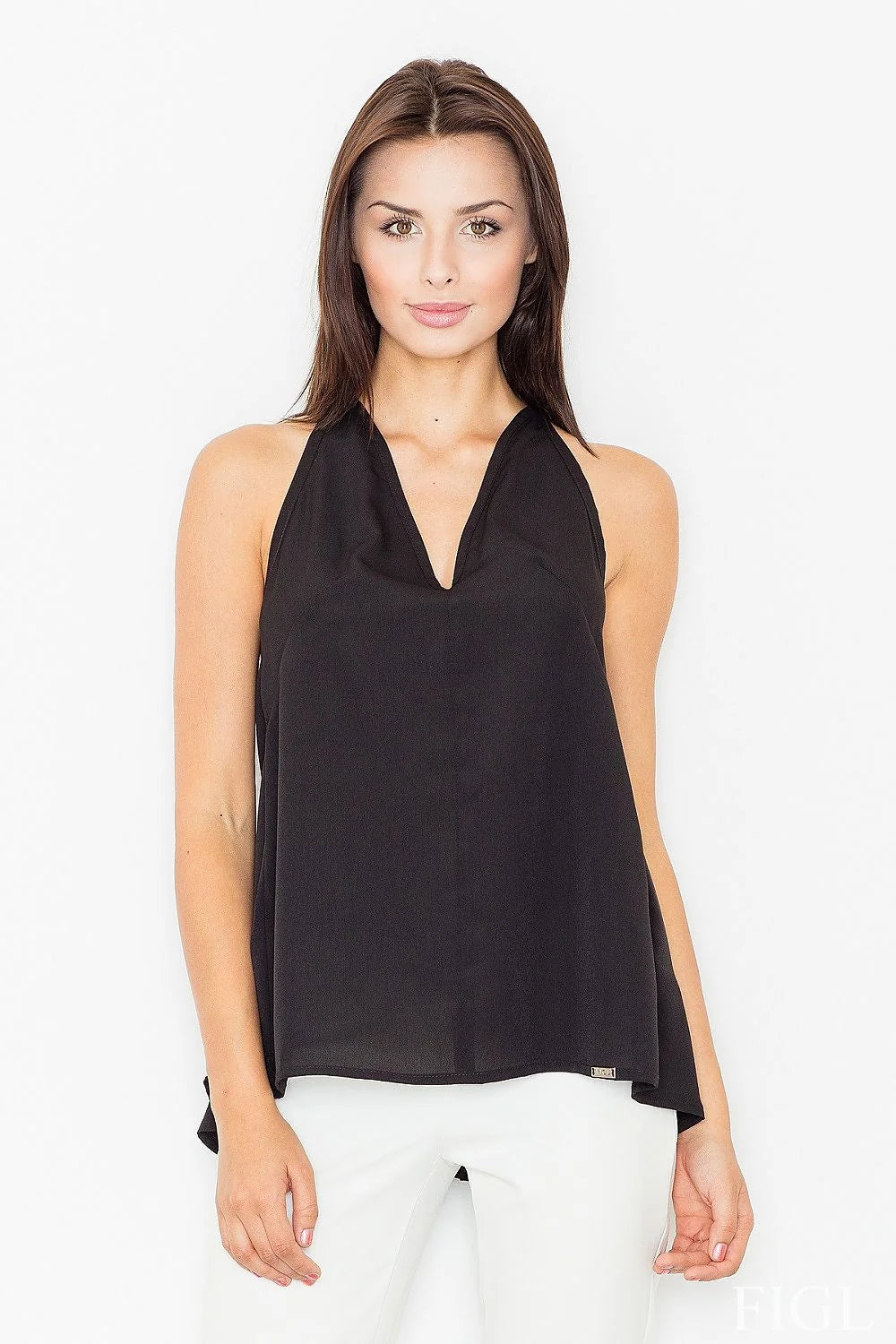Top sans manches léger polyester élégant rose clair style décontracté parfait été féminin tendance