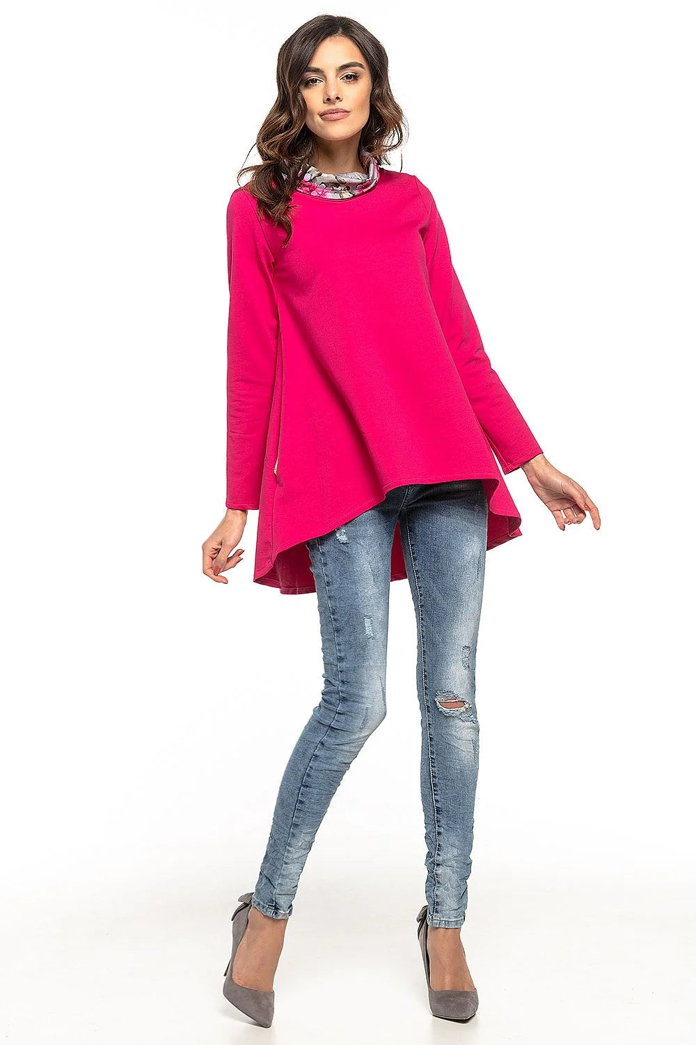 Tunique en coton vert olive ample et casual chic pour femme moderne au quotidien