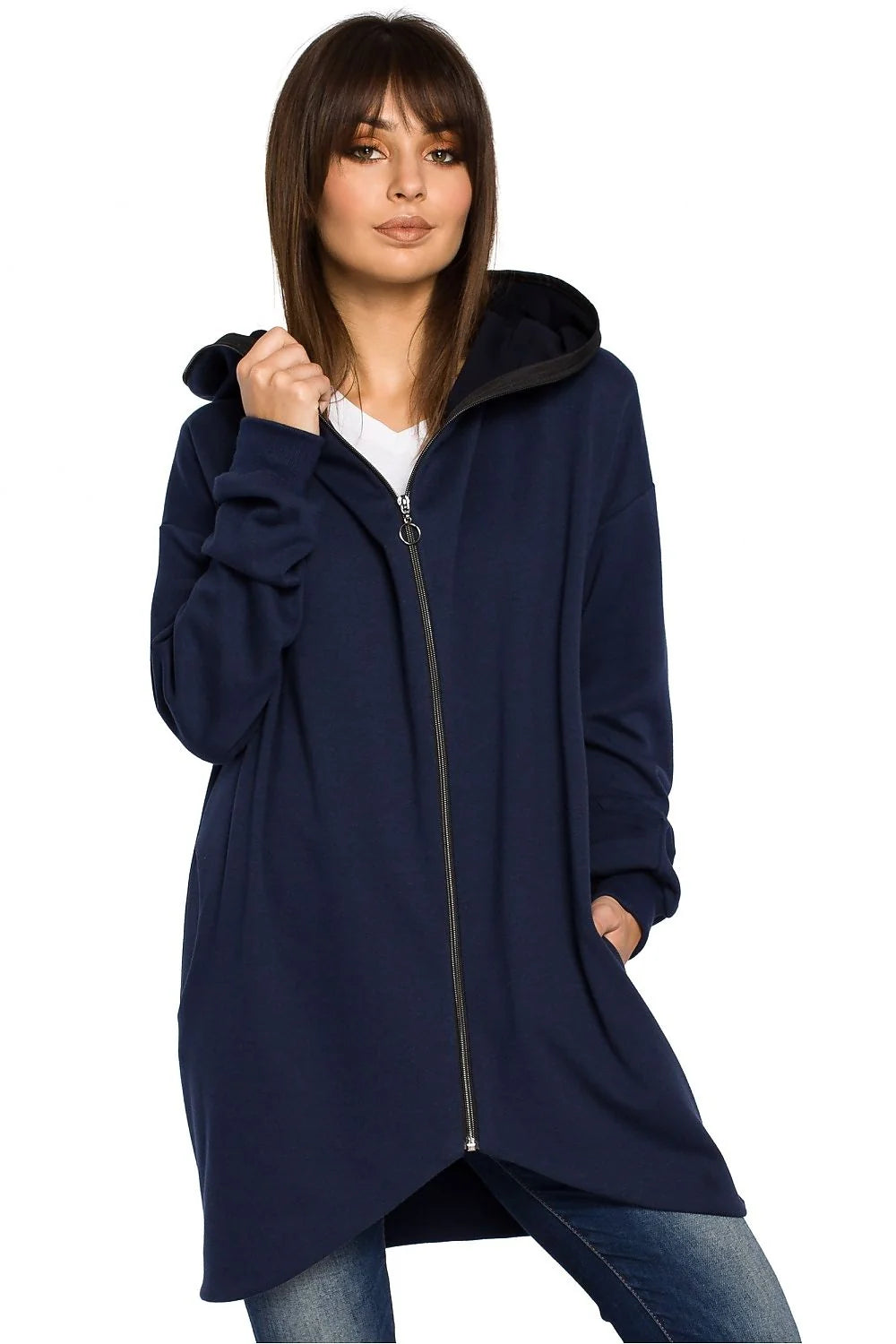 Veste à capuche coton rouge décontractée, confortable, ample, mode féminine, casual, pour sorties décontractées