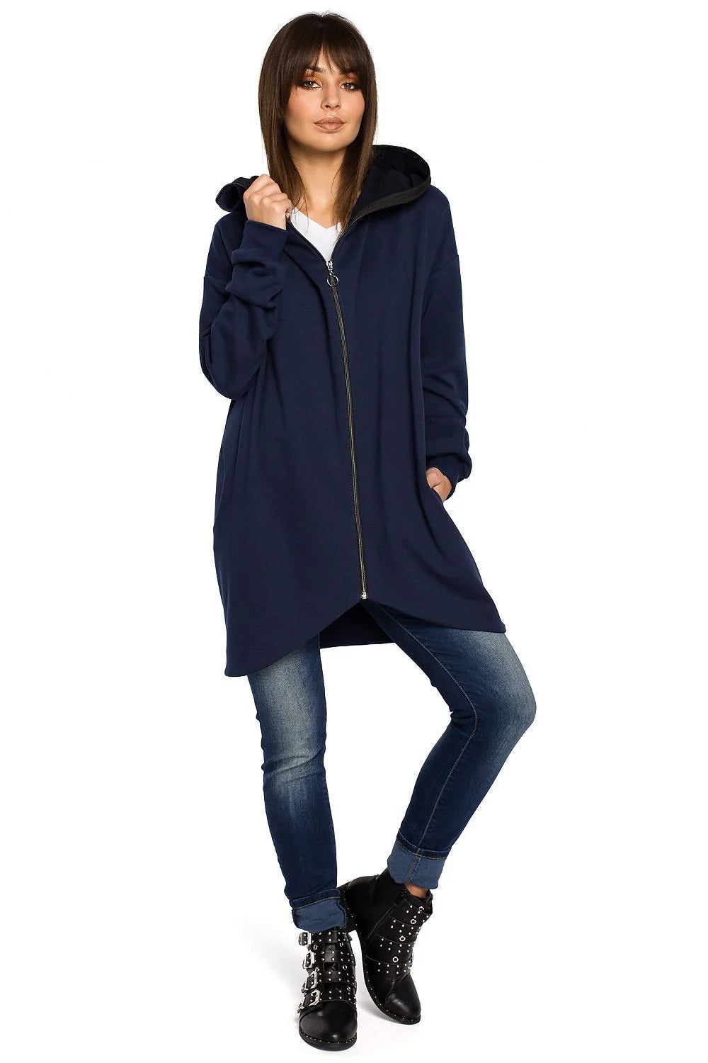 Veste à capuche coton rouge décontractée, confortable, ample, mode féminine, casual, pour sorties décontractées