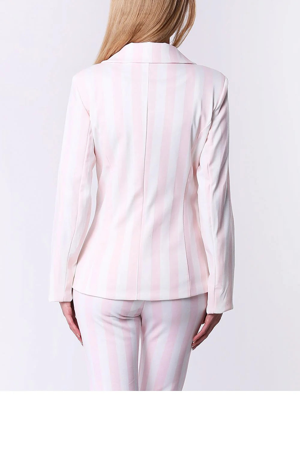 Veste de costume en tissu léger rayée chic ajustée élégante professionnelle pour femmes modernes élégantes