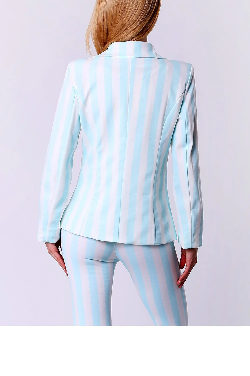 Veste de costume en tissu léger rayée chic ajustée élégante professionnelle pour femmes modernes élégantes