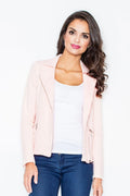 Veste en coton rose décontractée avec fermeture éclair asymétrique moderne pour femmes élégantes et stylées