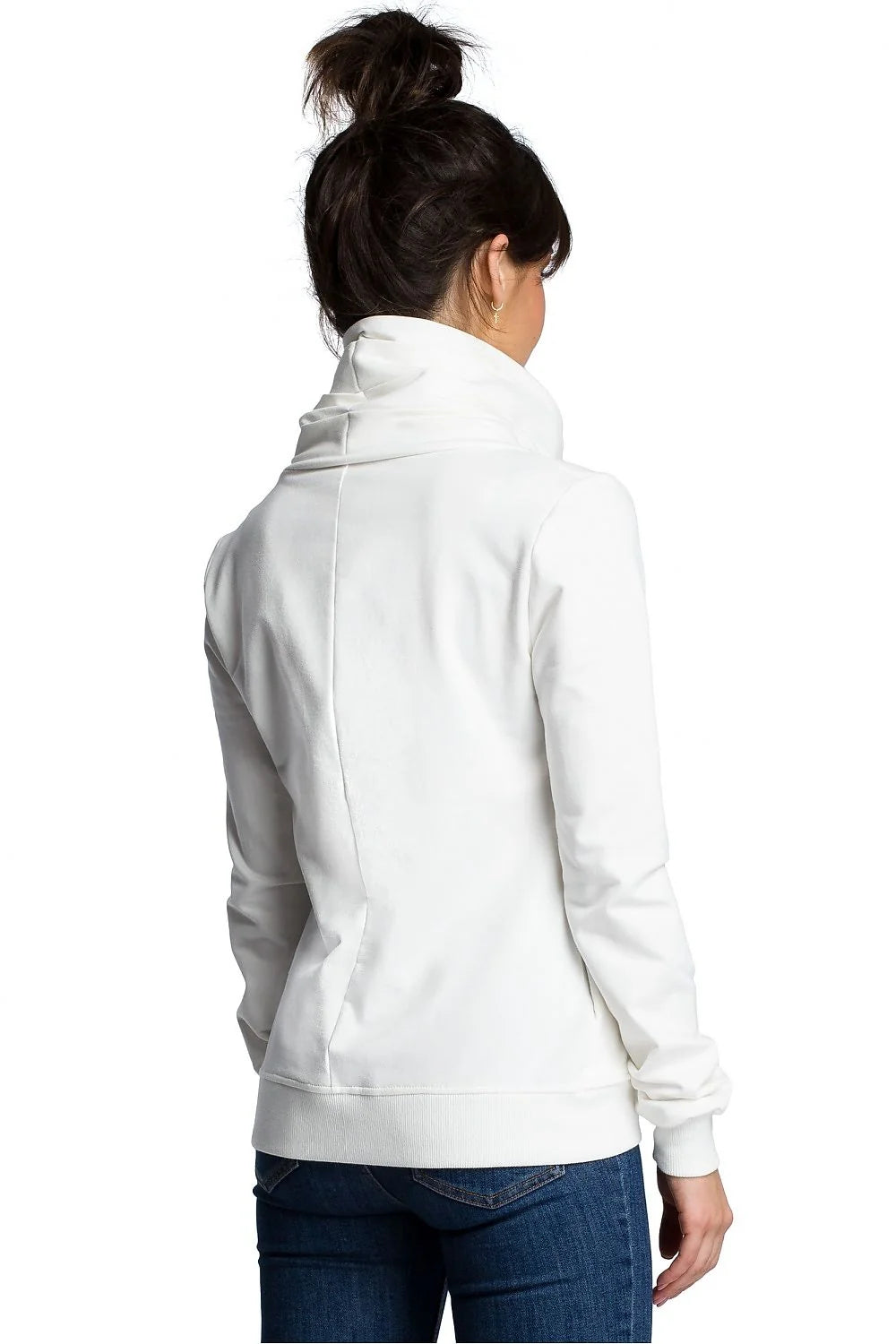 Veste en coton violet moderne confortable fermeture éclair diagonale col repliable pour femmes élégantes