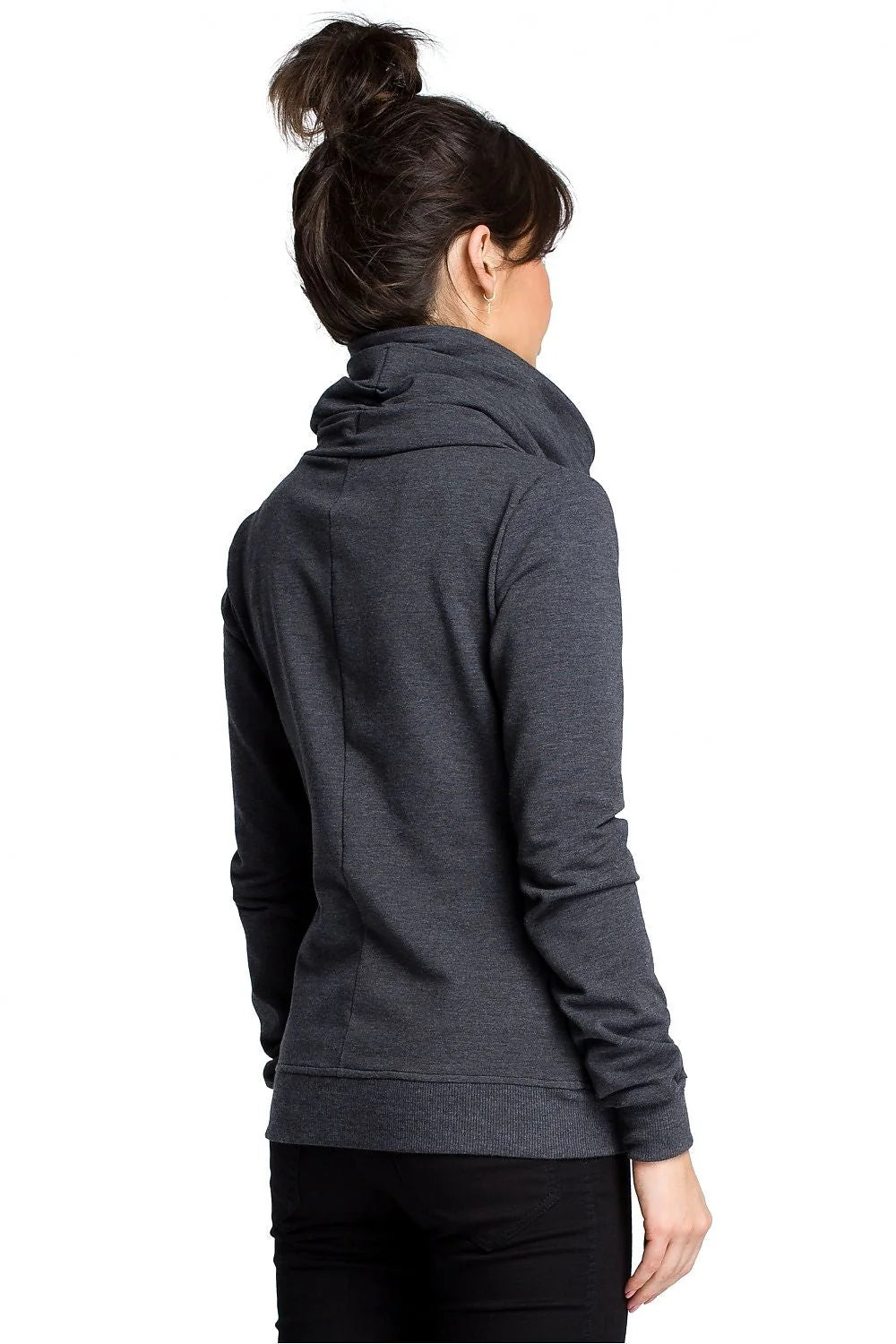 Veste en coton violet moderne confortable fermeture éclair diagonale col repliable pour femmes élégantes