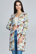 Veste fleurie femme coton polyester motif floral élégant décontracté printemps chic versatile garde-robe