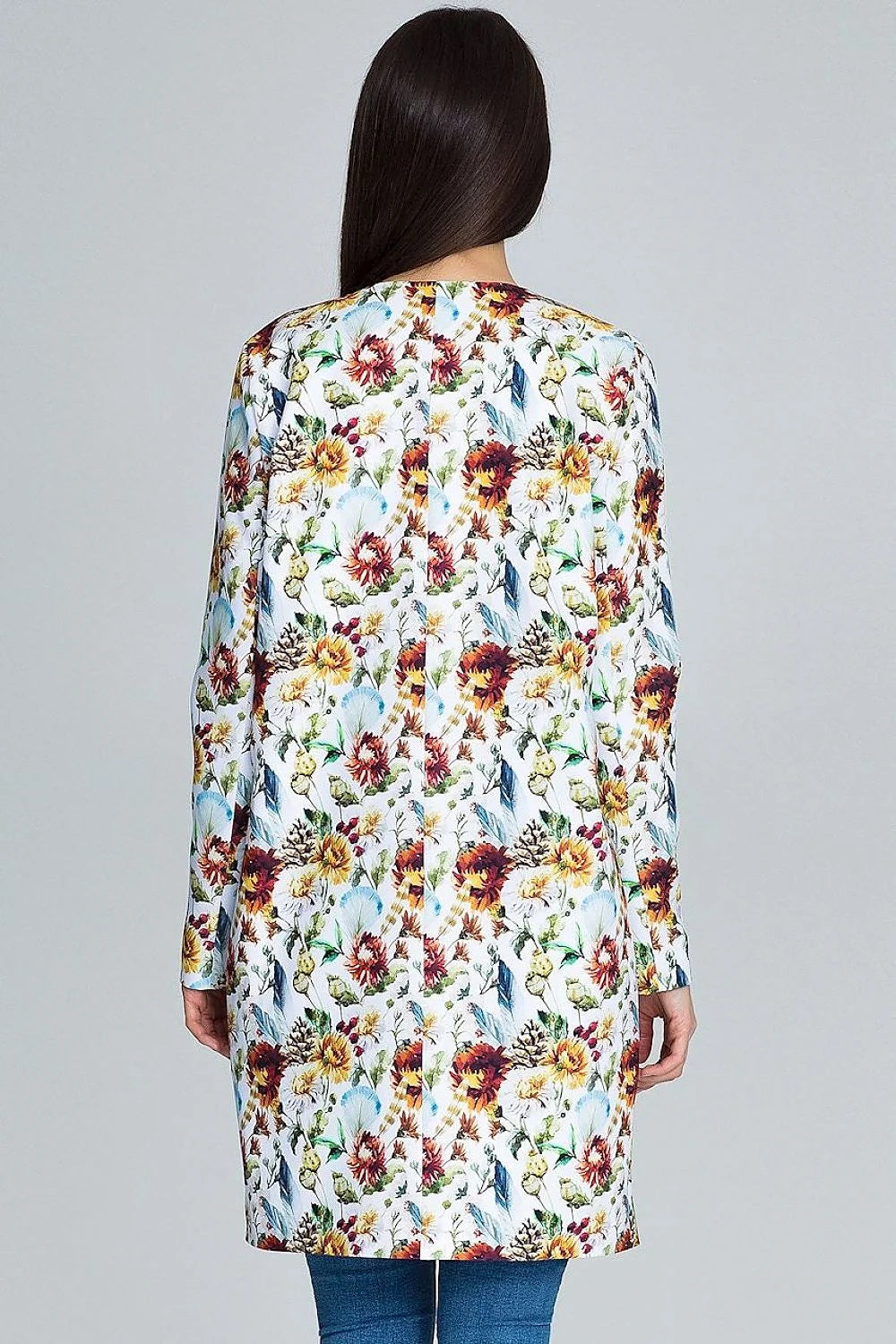 Veste fleurie femme coton polyester motif floral élégant décontracté printemps chic versatile garde-robe