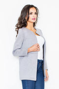 Veste grise coton classique coupe droite élégante confort quotidien mode féminine décontractée chic