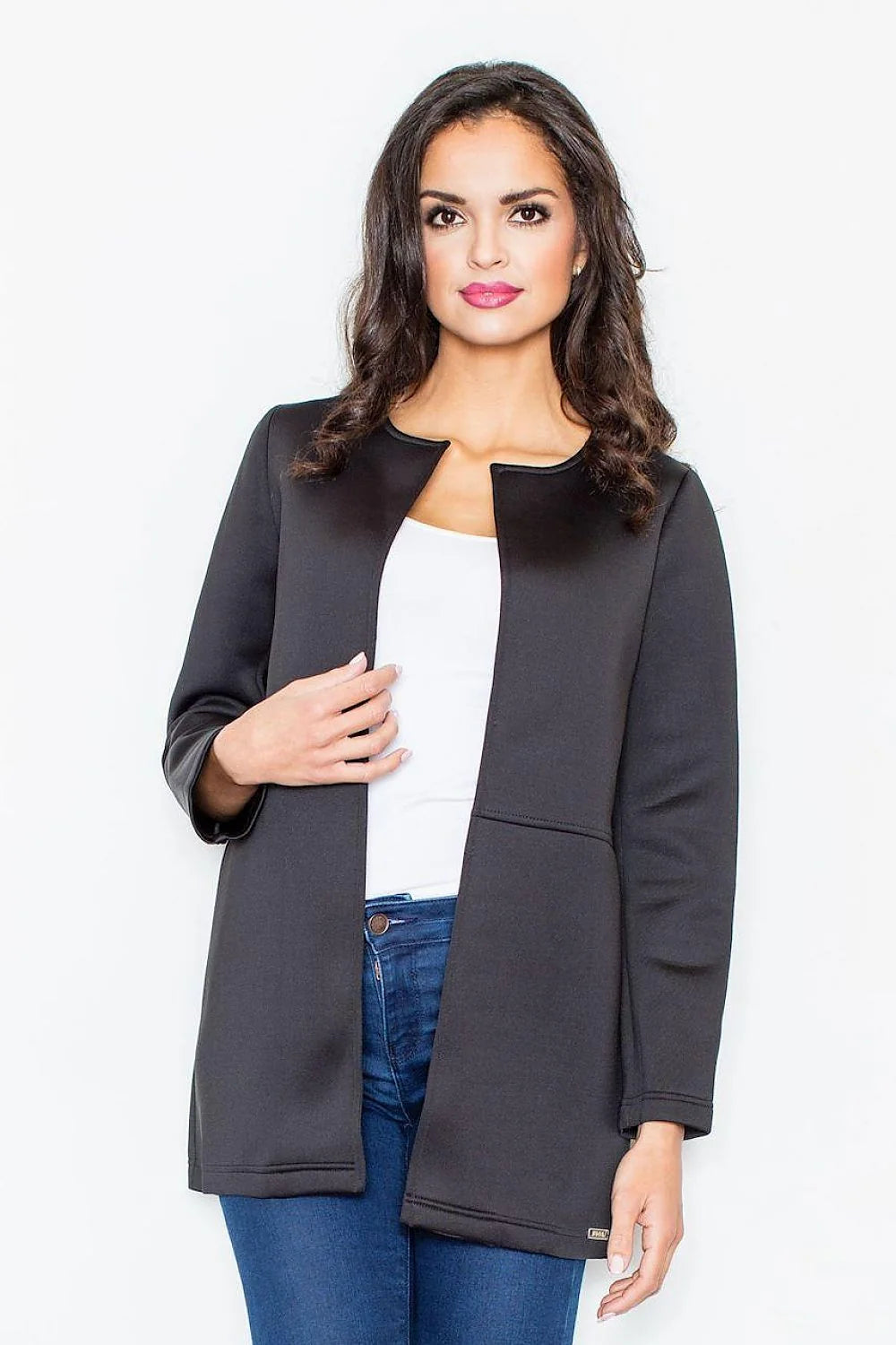 Veste grise coton classique coupe droite élégante confort quotidien mode féminine décontractée chic